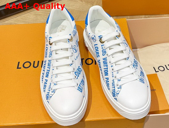 Louis Vuitton Time Out Sneaker Blue Printed Calf Leather Replica