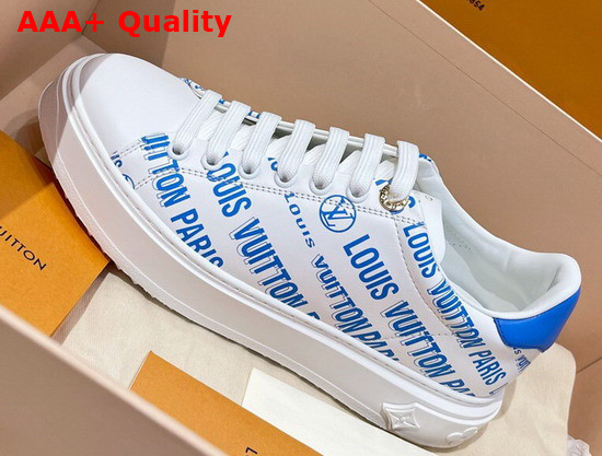 Louis Vuitton Time Out Sneaker Blue Printed Calf Leather Replica