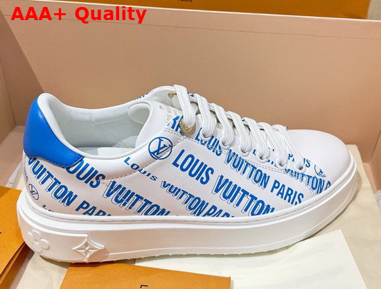 Louis Vuitton Time Out Sneaker Blue Printed Calf Leather Replica