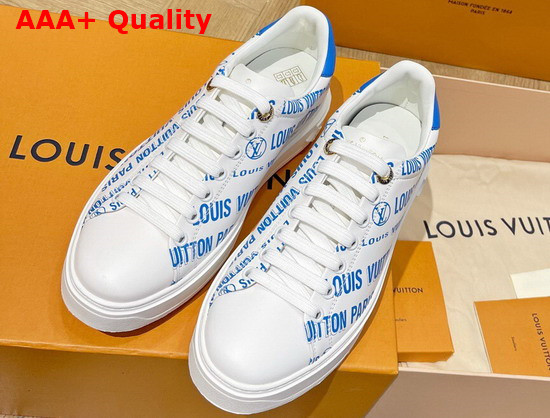 Louis Vuitton Time Out Sneaker Blue Printed Calf Leather Replica