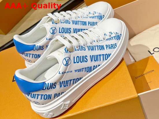 Louis Vuitton Time Out Sneaker Blue Printed Calf Leather Replica