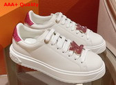 Louis Vuitton Time Out Sneaker Fuchsia Calf Leather and Strass 1AB40S Replica