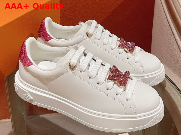 Louis Vuitton Time Out Sneaker Fuchsia Calf Leather and Strass 1AB40S Replica