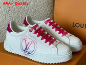 Louis Vuitton Time Out Sneaker Fuchsia Pink Printed Calf Leather 1AA1BU Replica