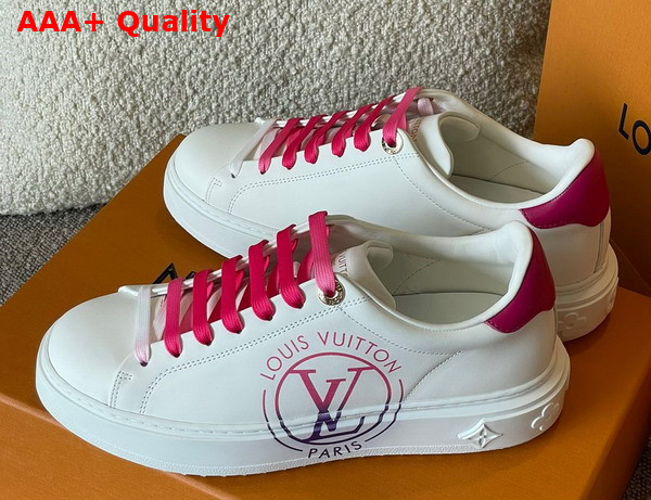 Louis Vuitton Time Out Sneaker Fuchsia Pink Printed Calf Leather 1AA1BU Replica