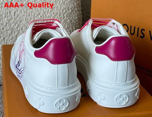 Louis Vuitton Time Out Sneaker Fuchsia Pink Printed Calf Leather 1AA1BU Replica