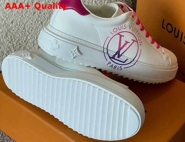 Louis Vuitton Time Out Sneaker Fuchsia Pink Printed Calf Leather 1AA1BU Replica