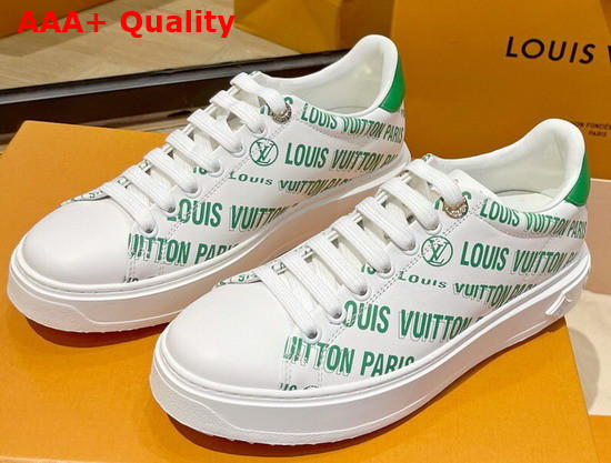 Louis Vuitton Time Out Sneaker Green Printed Calf Leather 1A9D1J Replica