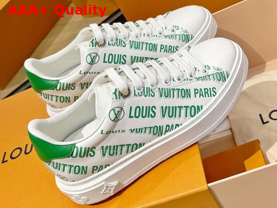 Louis Vuitton Time Out Sneaker Green Printed Calf Leather 1A9D1J Replica