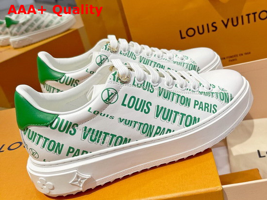 Louis Vuitton Time Out Sneaker Green Printed Calf Leather 1A9D1J Replica