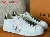 Louis Vuitton Time Out Sneaker Khaki Green Printed Calf Leather 1AA1CA Replica