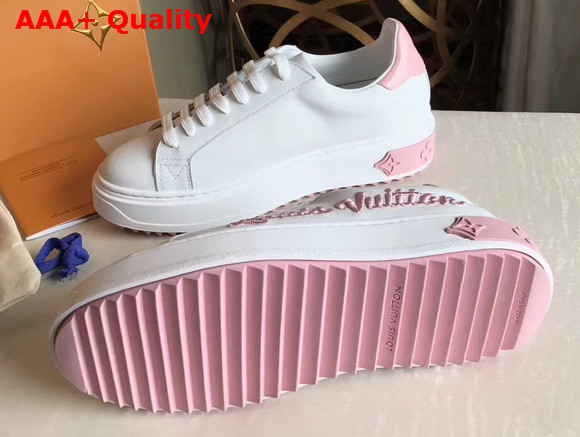 Louis Vuitton Time Out Sneaker Pink Plain Calf Leather Replica