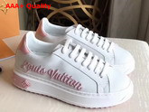 Louis Vuitton Time Out Sneaker Pink Plain Calf Leather Replica