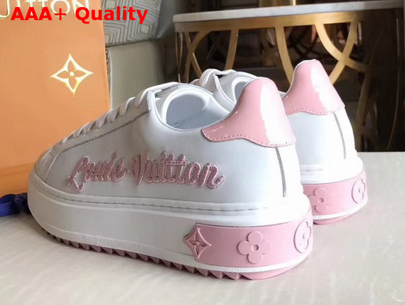 Louis Vuitton Time Out Sneaker Pink Plain Calf Leather Replica