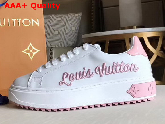 Louis Vuitton Time Out Sneaker Pink Plain Calf Leather Replica