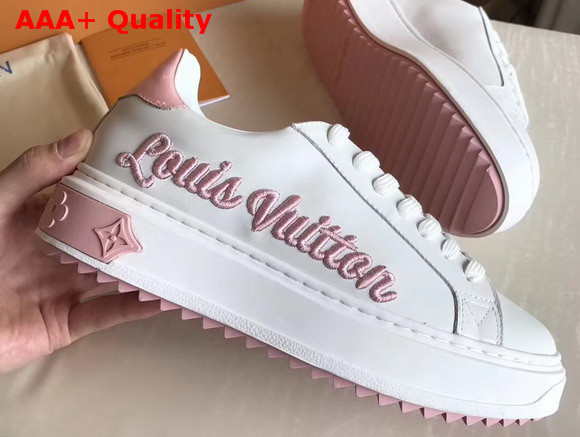 Louis Vuitton Time Out Sneaker Pink Plain Calf Leather Replica