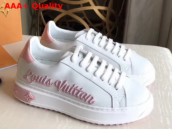 Louis Vuitton Time Out Sneaker Pink Plain Calf Leather Replica