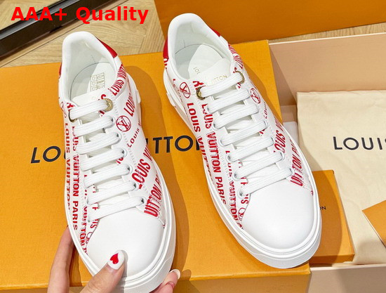 Louis Vuitton Time Out Sneaker Red Printed Calf Leather 1A9D2V Replica