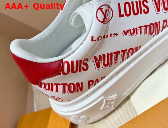 Louis Vuitton Time Out Sneaker Red Printed Calf Leather 1A9D2V Replica