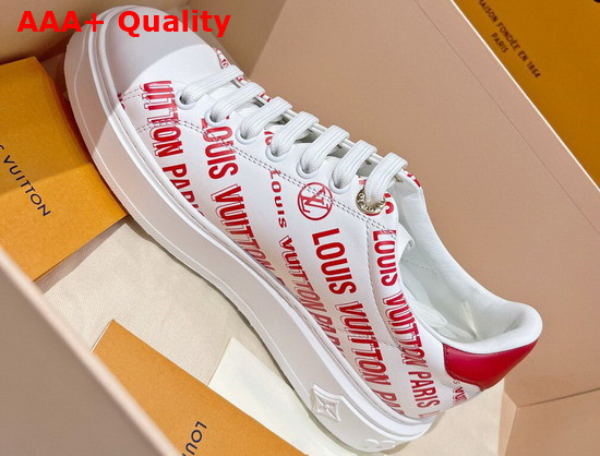 Louis Vuitton Time Out Sneaker Red Printed Calf Leather 1A9D2V Replica