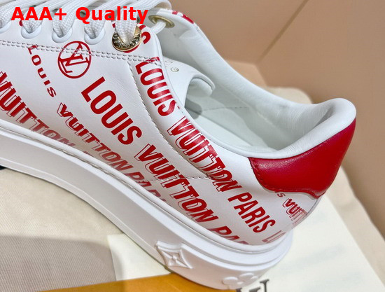 Louis Vuitton Time Out Sneaker Red Printed Calf Leather 1A9D2V Replica