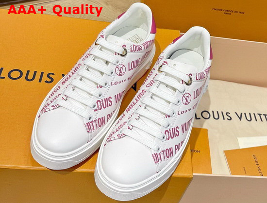 Louis Vuitton Time Out Sneaker Rose Pop Pink Printed Calf Leather 1A9D1Z Replica