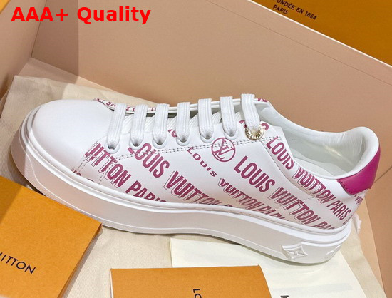 Louis Vuitton Time Out Sneaker Rose Pop Pink Printed Calf Leather 1A9D1Z Replica