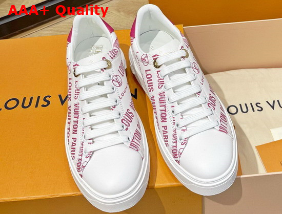 Louis Vuitton Time Out Sneaker Rose Pop Pink Printed Calf Leather 1A9D1Z Replica