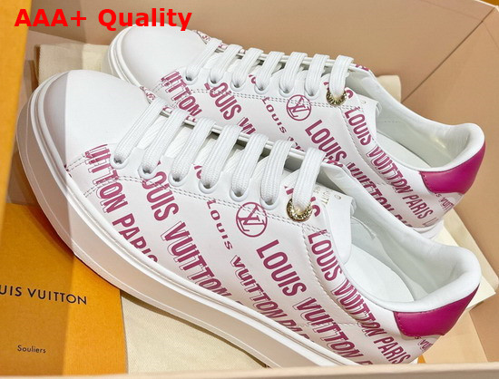 Louis Vuitton Time Out Sneaker Rose Pop Pink Printed Calf Leather 1A9D1Z Replica