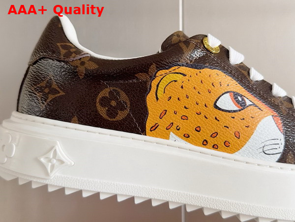 Louis Vuitton Time Out Sneaker in Monogram Canvas Printed with Cute Animal Characters 1AD4M2 Replica