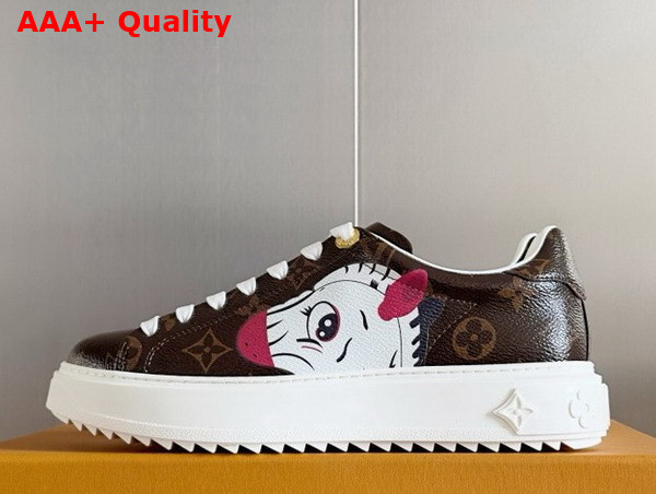 Louis Vuitton Time Out Sneaker in Monogram Canvas Printed with Cute Animal Characters 1AD4MI Replica