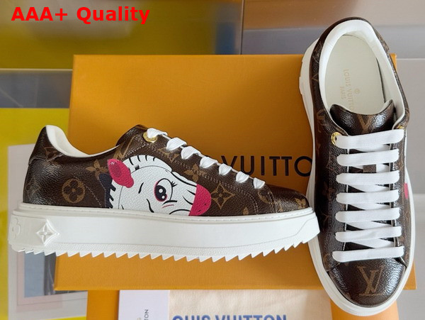 Louis Vuitton Time Out Sneaker in Monogram Canvas Printed with Cute Animal Characters 1AD4MI Replica