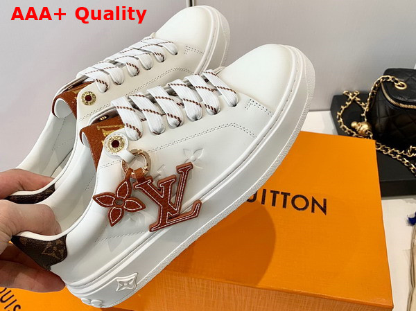 Louis Vuitton Time Out Sneaker in White Monogram Embossed Calf Leather 1AADMW Replica