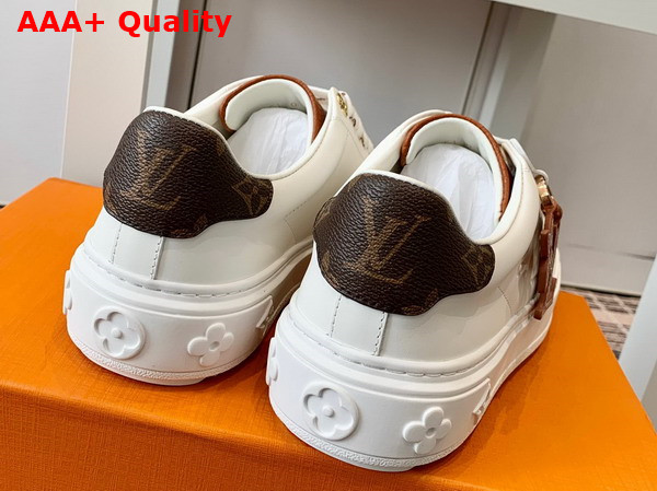 Louis Vuitton Time Out Sneaker in White Monogram Embossed Calf Leather 1AADMW Replica