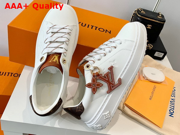 Louis Vuitton Time Out Sneaker in White Monogram Embossed Calf Leather 1AADMW Replica