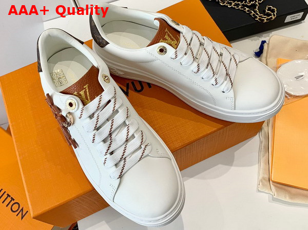 Louis Vuitton Time Out Sneaker in White Monogram Embossed Calf Leather 1AADMW Replica