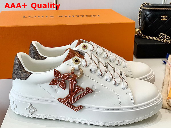 Louis Vuitton Time Out Sneaker in White Monogram Embossed Calf Leather 1AADMW Replica