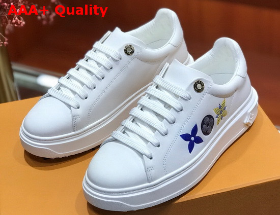 Louis Vuitton Time Out Sneaker with Giant Monogram Flowers White Calf Leather Replica