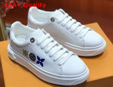 Louis Vuitton Time Out Sneaker with Giant Monogram Flowers White Calf Leather Replica