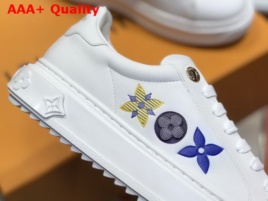 Louis Vuitton Time Out Sneaker with Giant Monogram Flowers White Calf Leather Replica