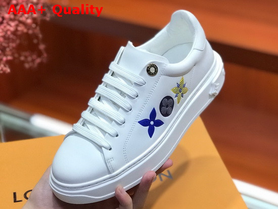 Louis Vuitton Time Out Sneaker with Giant Monogram Flowers White Calf Leather Replica