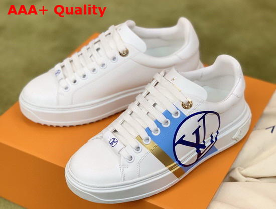 Louis Vuitton Time Out Trainers Blanc Bleu Calf Leather 1A64QK Replica