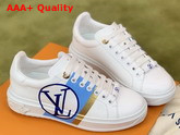 Louis Vuitton Time Out Trainers Blanc Bleu Calf Leather 1A64QK Replica