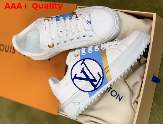 Louis Vuitton Time Out Trainers Blanc Bleu Calf Leather 1A64QK Replica