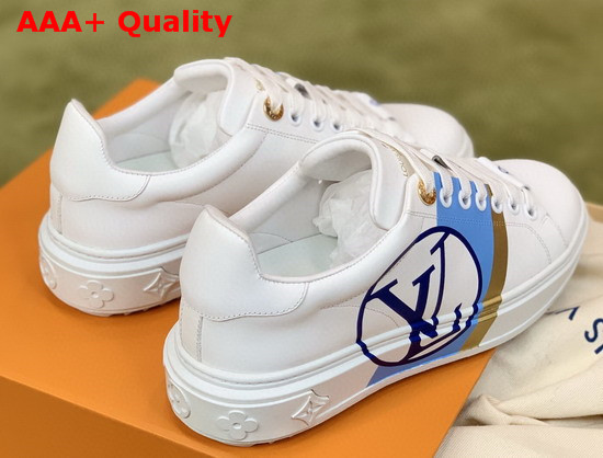 Louis Vuitton Time Out Trainers Blanc Bleu Calf Leather 1A64QK Replica