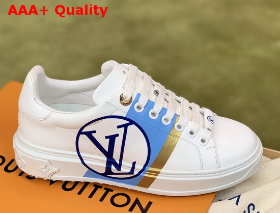 Louis Vuitton Time Out Trainers Blanc Bleu Calf Leather 1A64QK Replica