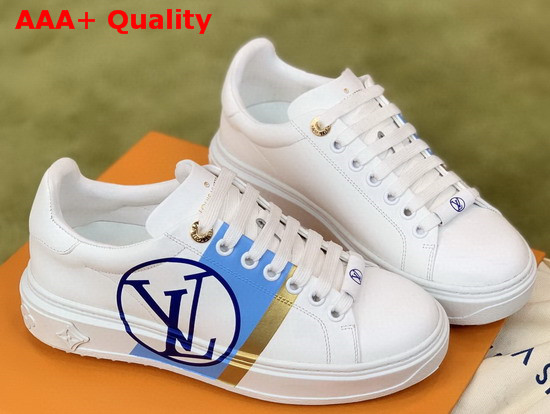 Louis Vuitton Time Out Trainers Blanc Bleu Calf Leather 1A64QK Replica