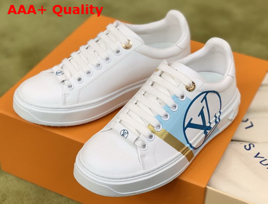 Louis Vuitton Time Out Trainers White Green Calf Leather 1A64RG Replica