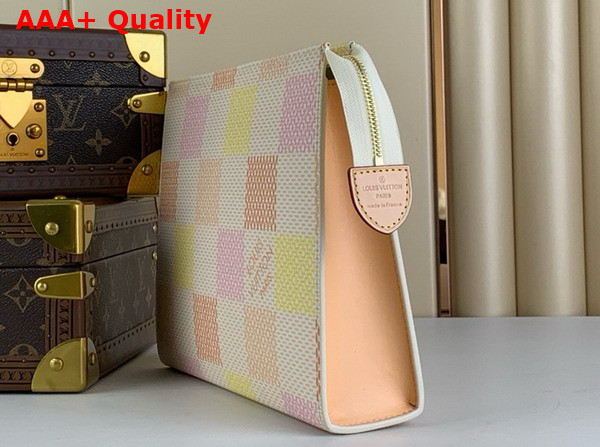 Louis Vuitton Toilet Pouch in Peach Damierlicious Coated Canvas N40740 Replica