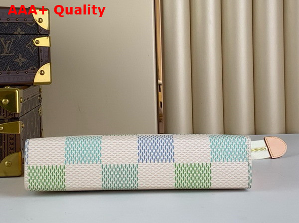 Louis Vuitton Toilet Pouch in Pistachio Damier Coated Canvas Replica